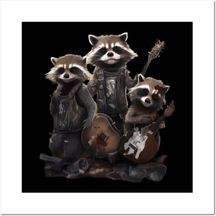 Raccoon trash metal band Posters and Art